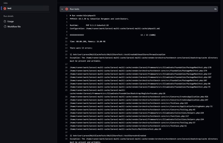 How To Fix orchestra/testbench Permissions Error In GitHub Actions