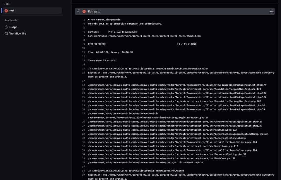 How To Fix orchestra/testbench Permissions Error In GitHub Actions